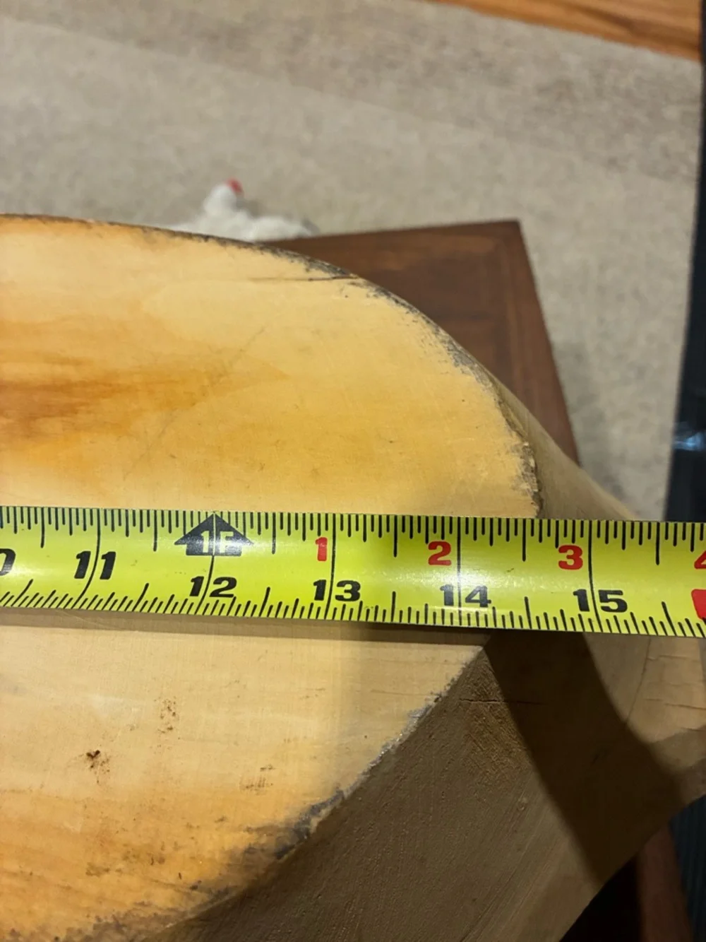 Hand-Carved Dough Bowl - Natural Light Wood Blonde Wood Charger Rustic French